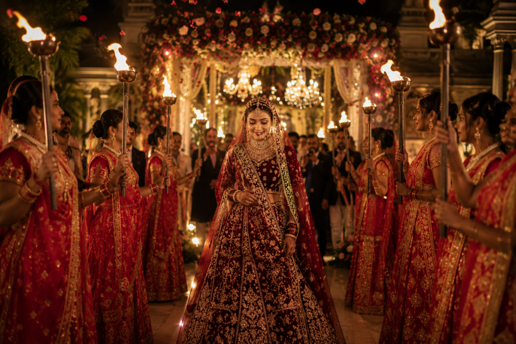 GIRLS DOING MASAL ENTRY OF BRIDE 